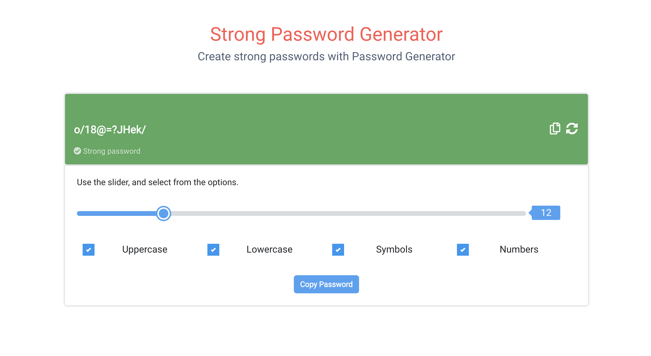 React Password Generator